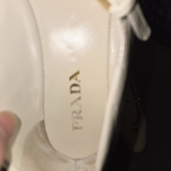 Prada Women's White Patent Mary Jane Flats - Picture 13 of 15